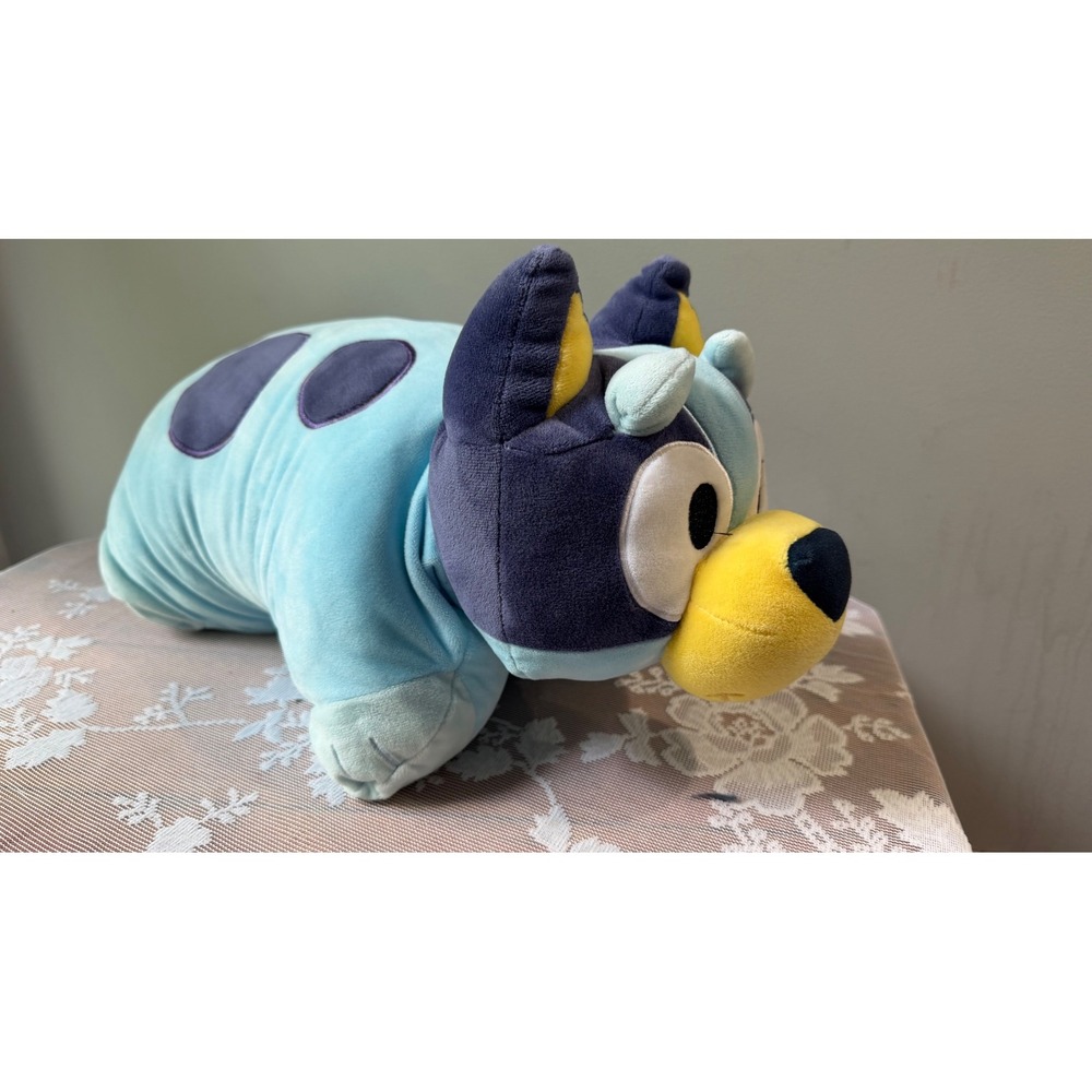 Pillow Pets Bluey Plush Toy Kids Large Blue Excellent Folding Stuffed Animal
